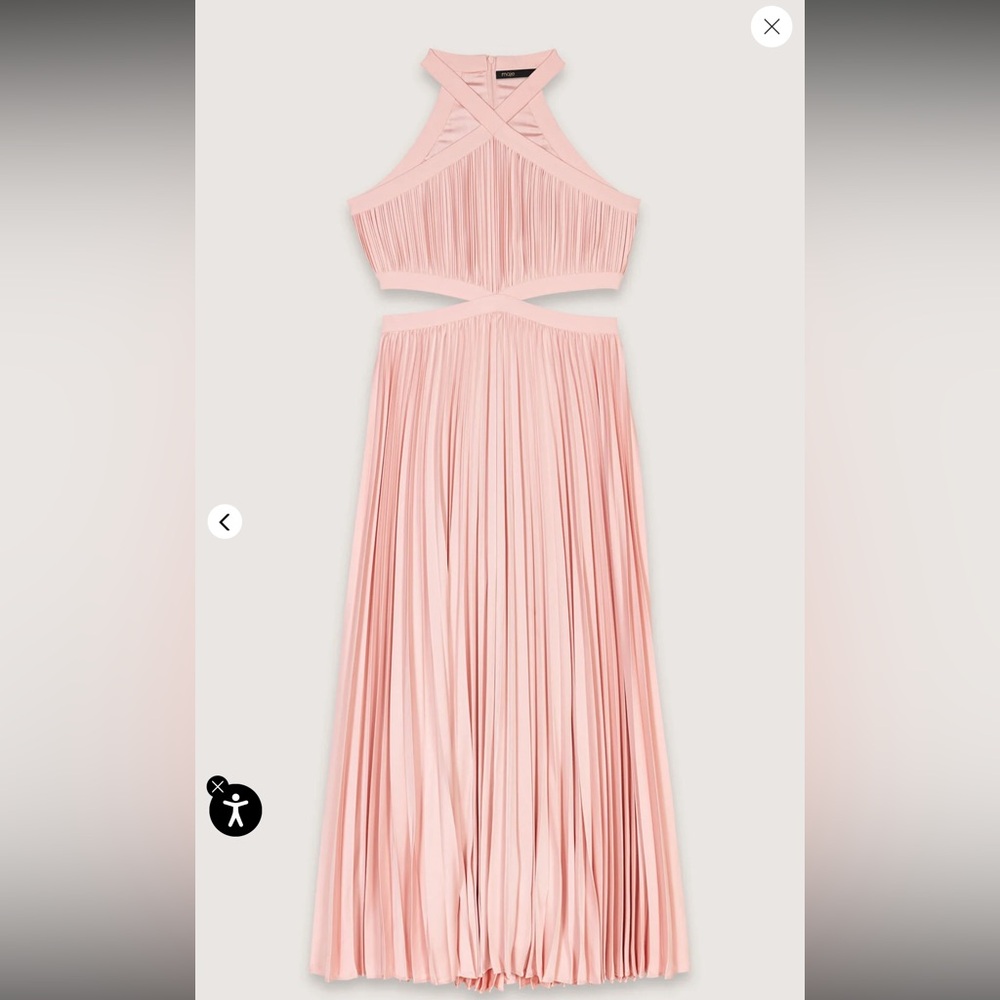 NWT Maje Pleated Pink Dress Size 38. - Picture 6 of 11